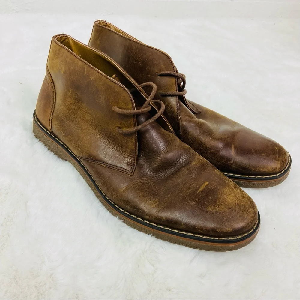 ST. John’s bay Men's Brown Leather Ankle Boots size 10